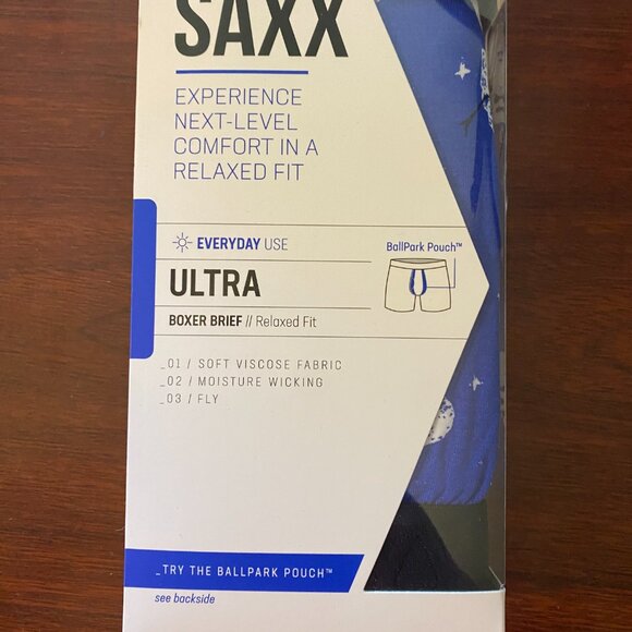 SAXX ULTRA Christmas Boxer Briefs with Fly “Astro Snowman" - Picture 3 of 4